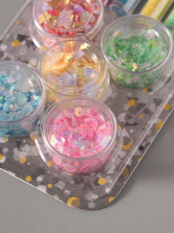 Глиттер Глиттер "Пудра и пайетки" неон набор 5х6 гр и 5х5 гр 21,4х9,3 см