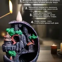 Подставка для благовоний TAKE IT EASY &laquo;Деревенька в горах&raquo;, стелющийся дым, 11&times;7&times;12 см