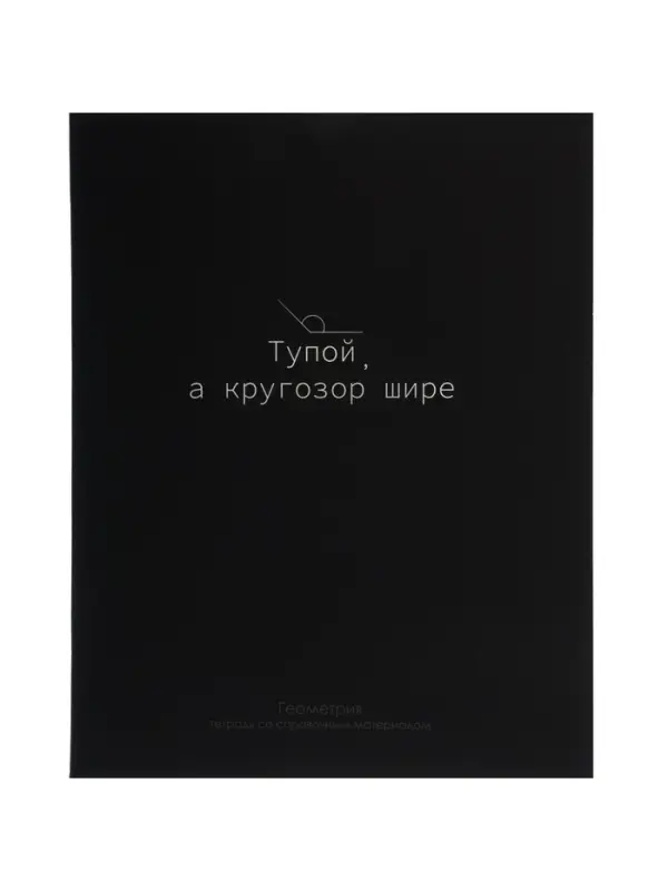 Предметная тетрадь по геометрии Calligrata &laquo;На Чёрном&raquo;, серые листы, 48 листов, в клетку, со справочным материалом, обложка из мелованного картона