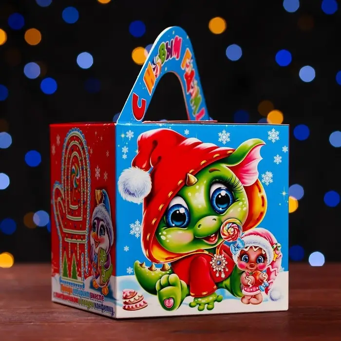 Подарочная новогодняя коробка «Изумрудная парочка» , кубик большой 12×12×12 см Подарочная новогодняя коробка «Изумрудная парочка» , кубик большой 12×12×12 см