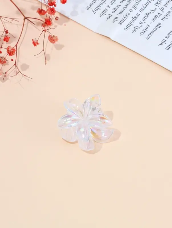 Краб для волос "Бриса" 4 см, прозрачный перламутр