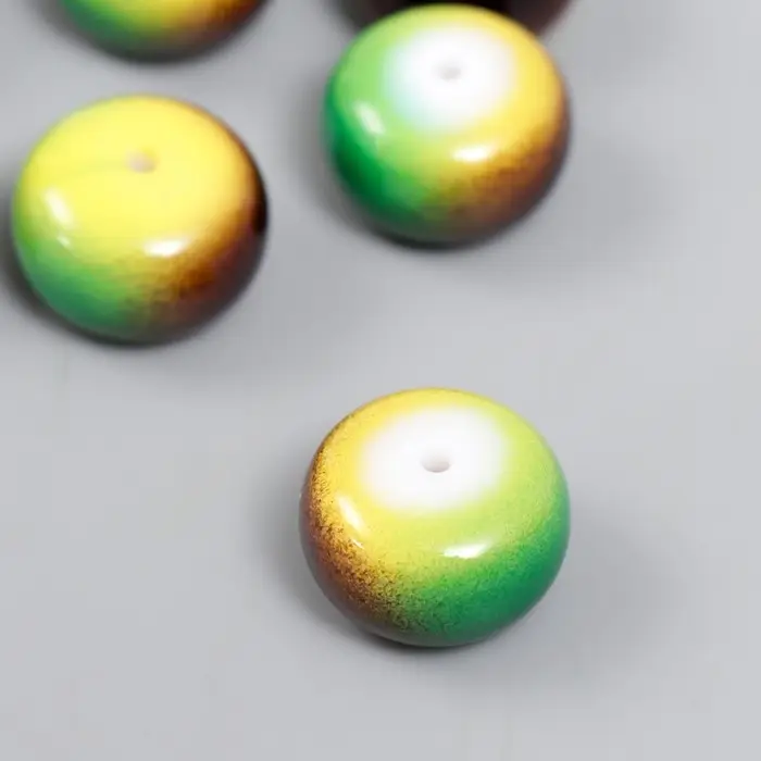 Бусины для творчества пластик Бусины для творчества пластик "Зелёно-шоколадные" набор 10 шт 1,4х2х2 см