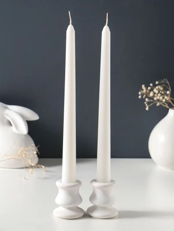 Набор свечей античных 25 см, 2 шт., 58 г, 7 ч, белый