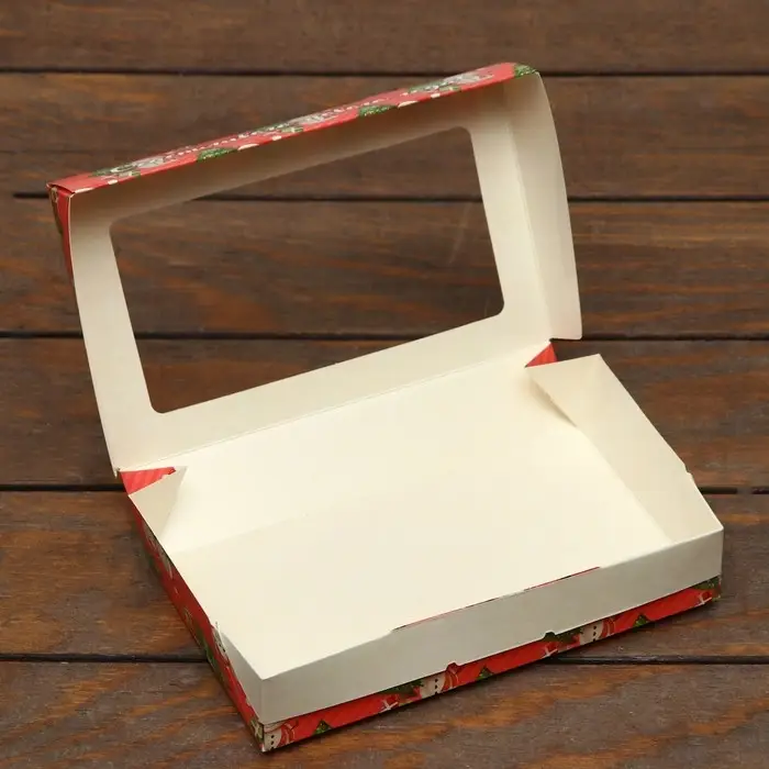 Коробка складная «Снеговичок», розовая, 20×12×4 см