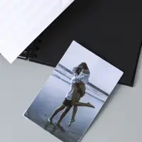 Фотоальбом 20 черных листов на спирали, набор (уголки, стикеры, ручка) 17х17х2 см