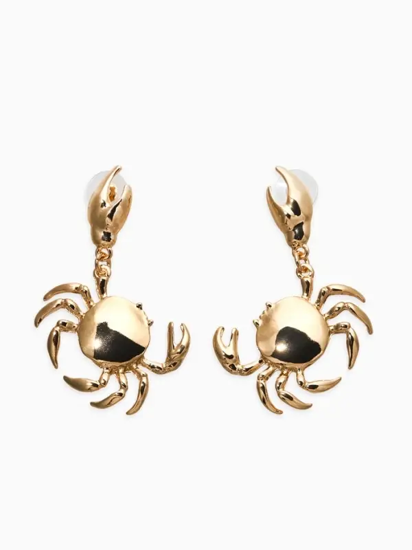 Серьги висячие &laquo;Краб&raquo;, цвет золото