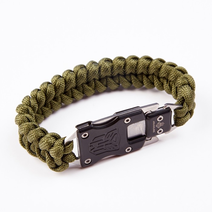 Браслет паракорд с ножом, хаки, 25см Браслет паракорд с ножом, хаки, 25см