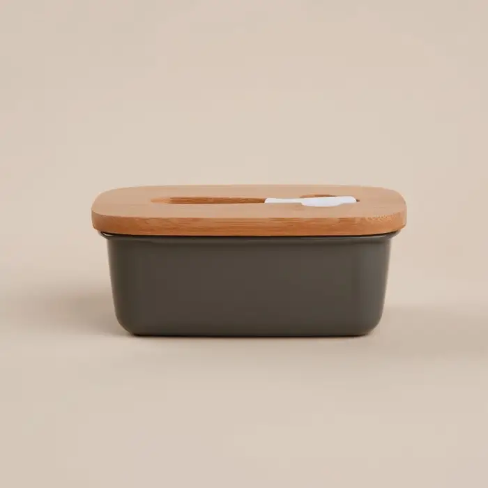 Маслёнка SL Home &laquo;Каса Перфекто&raquo;, с ножом для масла, бамбуковая крышка, 15&times;10&times;5.5 см