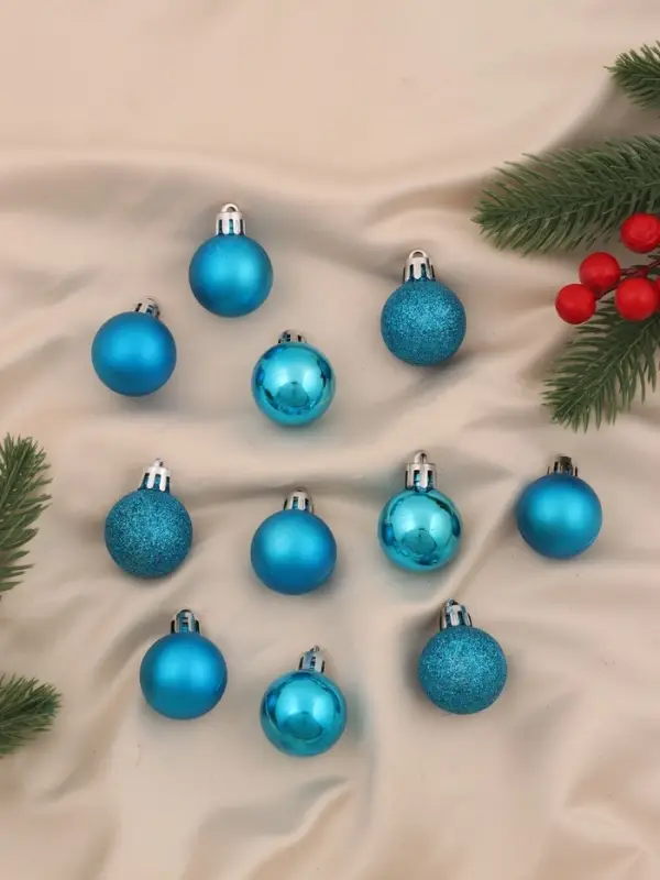 Ёлочные игрушки &laquo;Перелив&raquo;, шары новогодние, d=3 см, набор 20 шт., синий