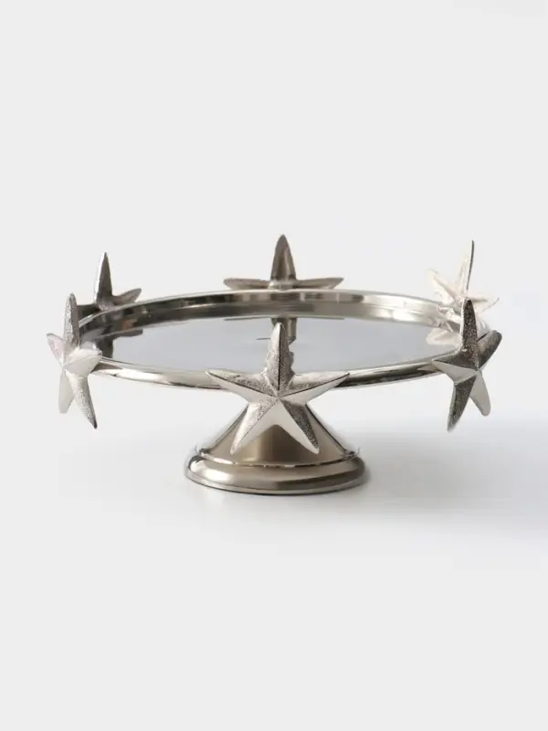 Тортовница со стеклянной крышкой &laquo;Звёзды&raquo;, 21&times;21&times;23 см, алюминий