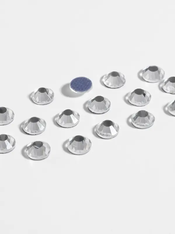 Стразы термоклеевые «Круг», стеклянные, d=4.8 мм, 100 шт., цвет серебряный