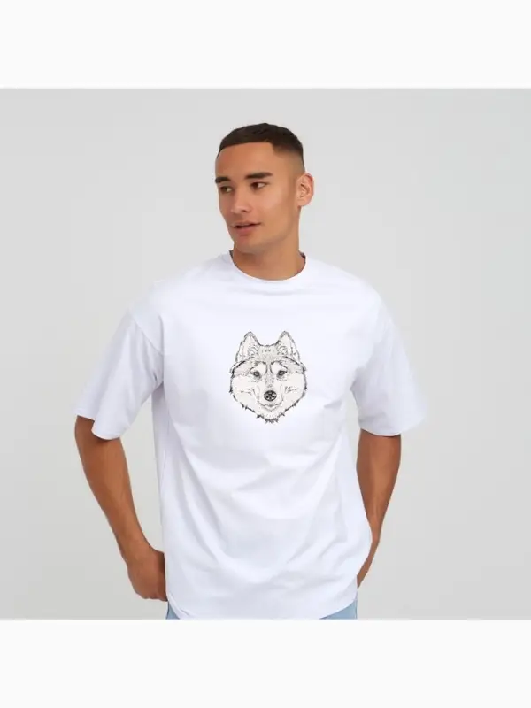 Термонаклейка &laquo;Волк&raquo;, 15.5&times;20 см, чёрная, белая