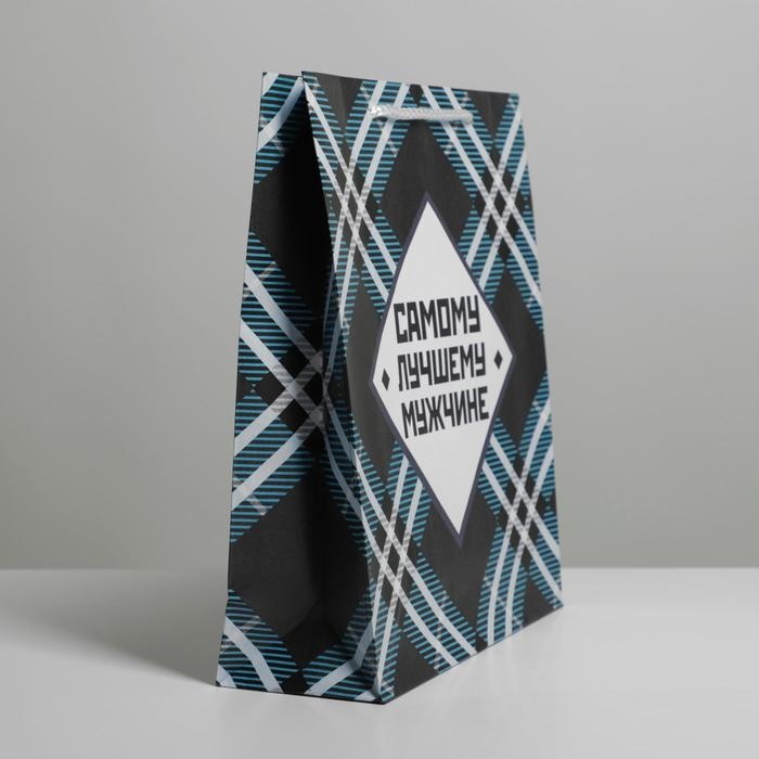 Пакет подарочный ламинированный, упаковка, «Самому лучшему мужчине», ML 21х 25 х 8 см Пакет подарочный ламинированный, упаковка, «Самому лучшему мужчине», ML 21х 25 х 8 см