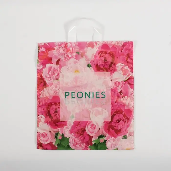 Пакет «Изобилие пионов», полиэтиленовый, с петлевой ручкой, 42×38 см, 37 мкм Пакет «Изобилие пионов», полиэтиленовый, с петлевой ручкой, 42×38 см, 37 мкм