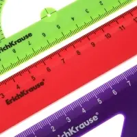 Набор геометрический малый ErichKrause Reef: линейка, угольник, транспортир, МИКС