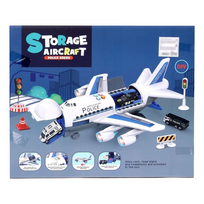 Парковка &laquo;Полицейский самолет&raquo;, с машинками, световые и звуковые эффекты