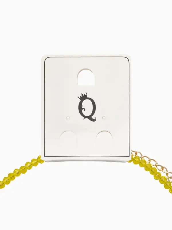 Чокер из бисера «Хрусталь», сердце, жёлтый в золоте, 37 см + 5 см доп, цепочка