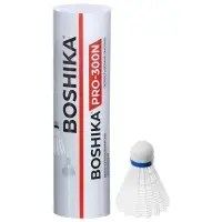 Набор воланов для бадминтона BOSHIKA PRO-300N, 6 шт., нейлон, в тубе, белый