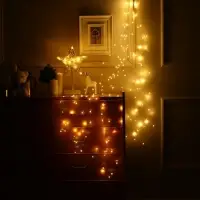 Гирлянда &laquo;Конский хвост&raquo; 10 нитей по 2 м, IP20, медная нить, 200 LED, свечение тёплое белое, 12 В