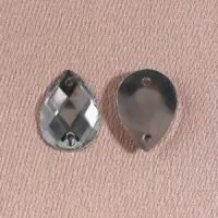 Стразы пришивные «Капля», 10×14 мм, 20 шт., белые
