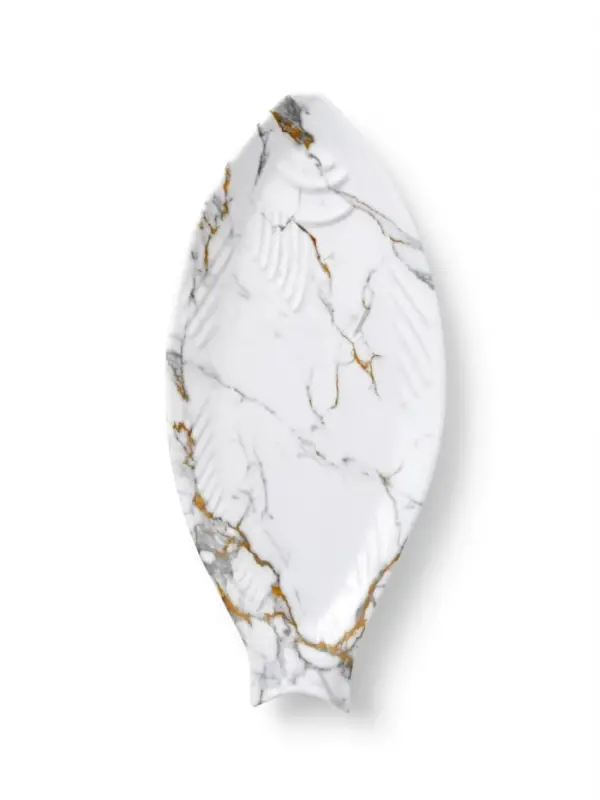 Блюдо сервировочное &laquo;Мрамор Матовый&raquo;, 38.5&times;17&times;2 см, пластик, белое