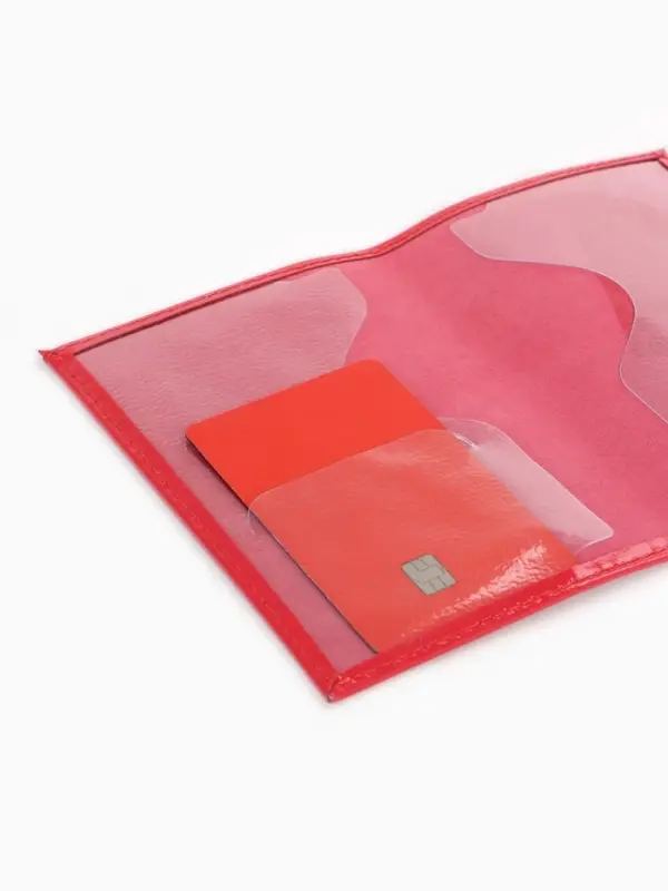 Обложка для паспорта, натуральная кожа, тиснение, розовая