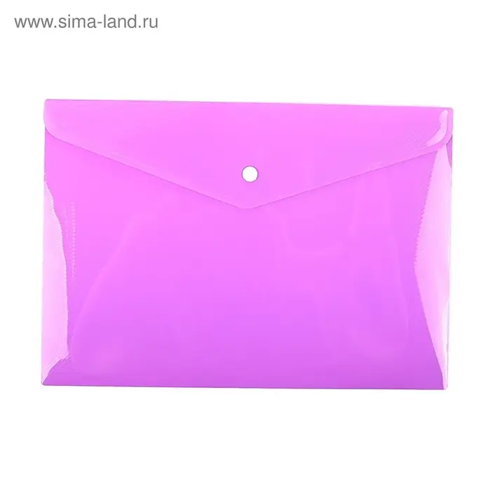 Папка-конверт на кнопке, А4, 180 мкм, Calligrata рифлёная, флуоресцентная, МИКС