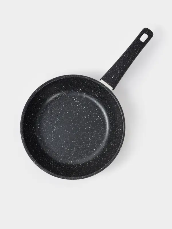 Сковорода Доляна Black Rock, d=22 см, ручка софт тач, антипригарное покрытие, чёрная