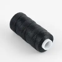 Нитки вощёные, плетёные, плоские, 150D/16, 0.8 мм, 50 &plusmn; 2 м, цвет чёрный