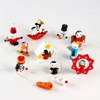 Ёлочные игрушки в подарочной коробке, деревянные, набор 12 шт.