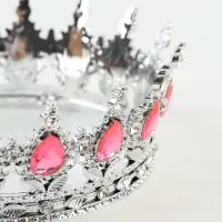 Корона топпер для торта серебряная с камнями