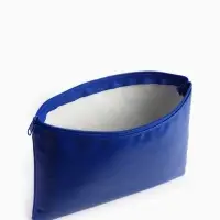 Косметичка на молнии, плоская, средний размер, однотонная, синяя