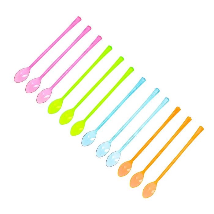 Пластиковые ложки, набор 12 шт., цвета МИКС Пластиковые ложки, набор 12 шт., цвета МИКС