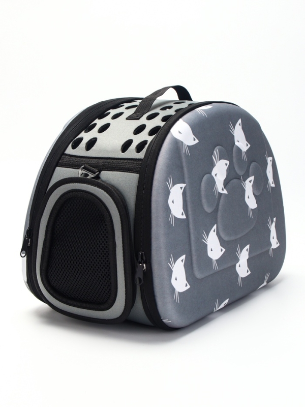 Складная сумка-переноска с отдельным входом, материал EVA, 43,5 х 28 х 33 см, серая Складная сумка-переноска с отдельным входом, материал EVA, 43,5 х 28 х 33 см, серая