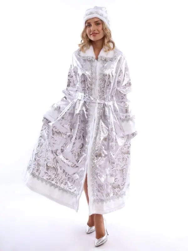 Карнавальный костюм  Карнавальный костюм "Снегурочка" (шуба, шапка, варежки, пояс) размер 164-48-50