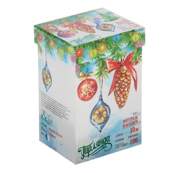 Гирлянда «Нить» 10 м с насадками «Шарики 1.5 см», IP44, тёмная нить, 100 LED, свечение бело-синее, мигание, 220 В Гирлянда «Нить» 10 м с насадками «Шарики 1.5 см», IP44, тёмная нить, 100 LED, свечение бело-синее, мигание, 220 В