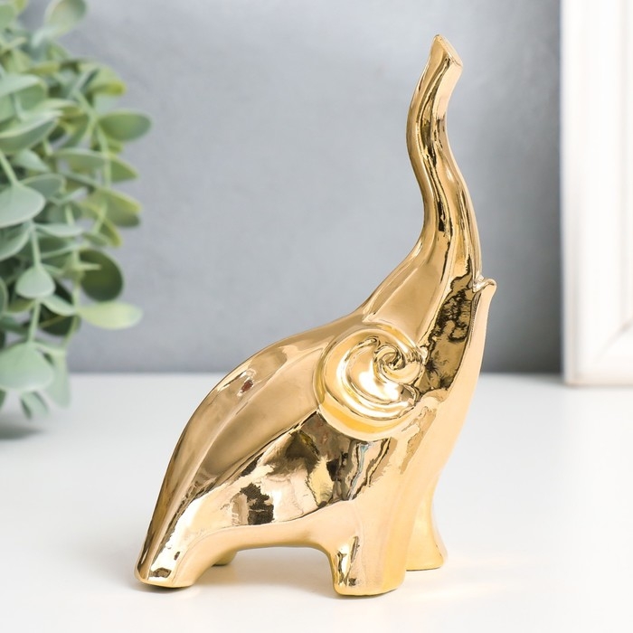 Сувенир керамика Сувенир керамика "Слон - хобот вверх" золото 8х5,3х14 см