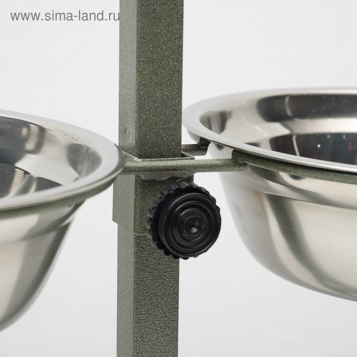 Подставка с мисками, 2 х 1,5 л, высота 50 см, разборная, зелёная Подставка с мисками, 2 х 1,5 л, высота 50 см, разборная, зелёная