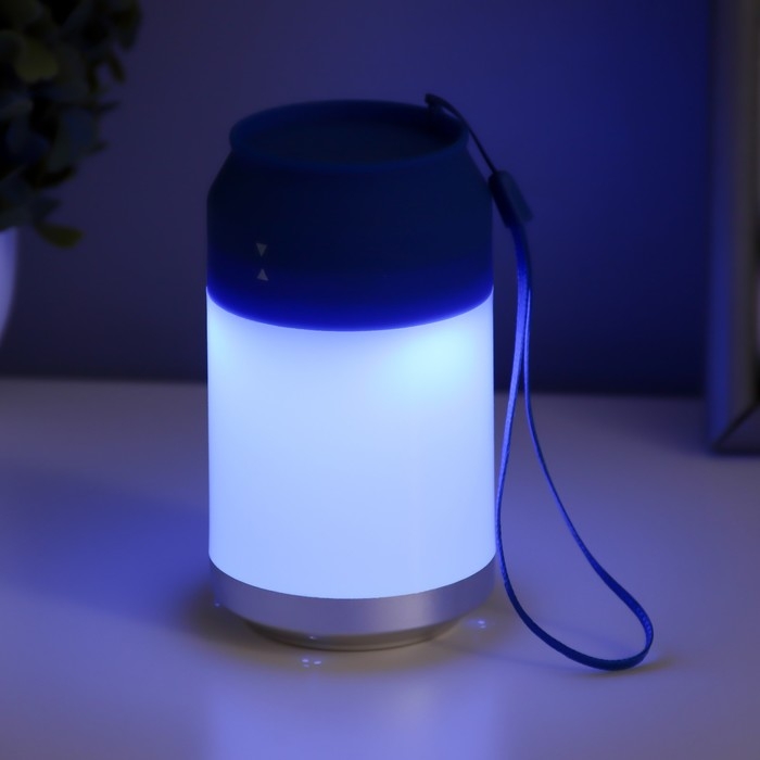 Ночник Ночник "Фоси" LED 5 режимов от батареек 3хААА бело-синий 6,5х6,5х11,5 см