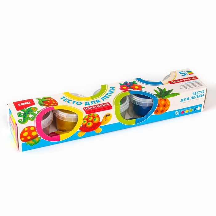 Тесто для лепки «Пластишка № 2», 5 цветов по 80 г Тесто для лепки «Пластишка № 2», 5 цветов по 80 г