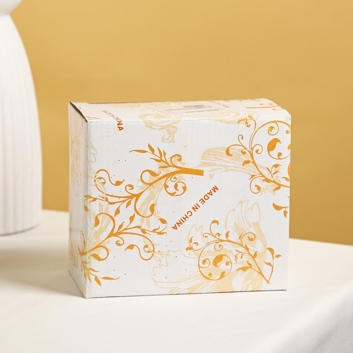 Набор блюдец &laquo;Серебро&raquo;, 14&times;10&times;12 см, с подставкой, 6 шт, цвет серебряный