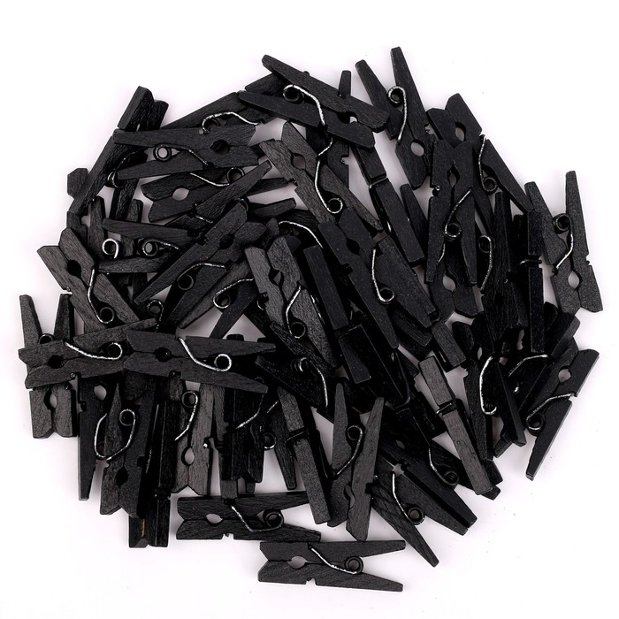 Набор прищепок для декора 50 шт., чёрные &mdash; 2,5 см