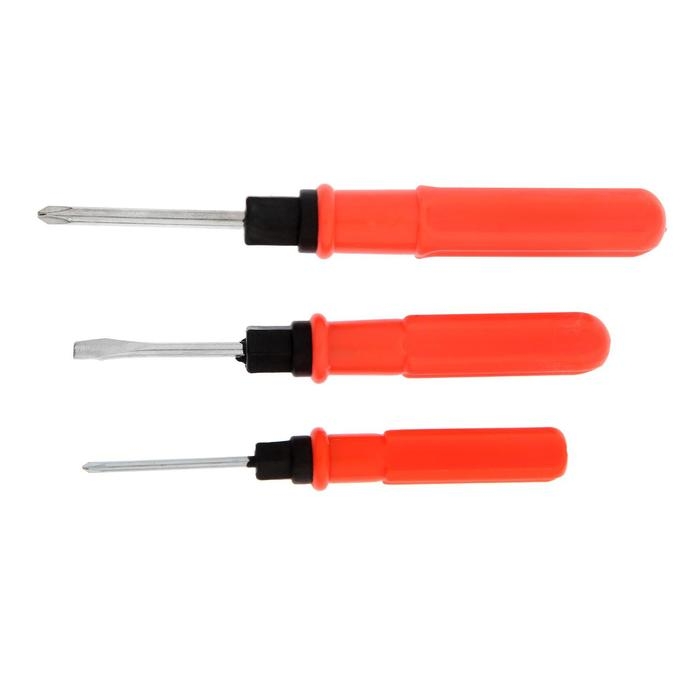 Набор отверток ЛОМ, 2 в 1, PH0/SL3 х 60 мм, PH1/SL5 х 70 мм, PH2/SL6 х 75 мм, 3 шт. Набор отверток ЛОМ, 2 в 1, PH0/SL3 х 60 мм, PH1/SL5 х 70 мм, PH2/SL6 х 75 мм, 3 шт.