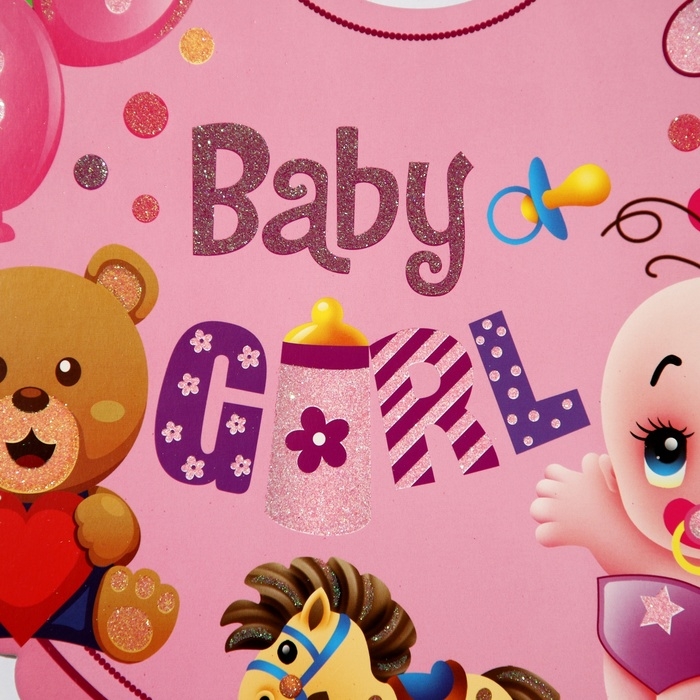 Декоративное украшение (подвеска)  Декоративное украшение (подвеска) "Baby Girl" 28,5х24,5 см, цв. розовый