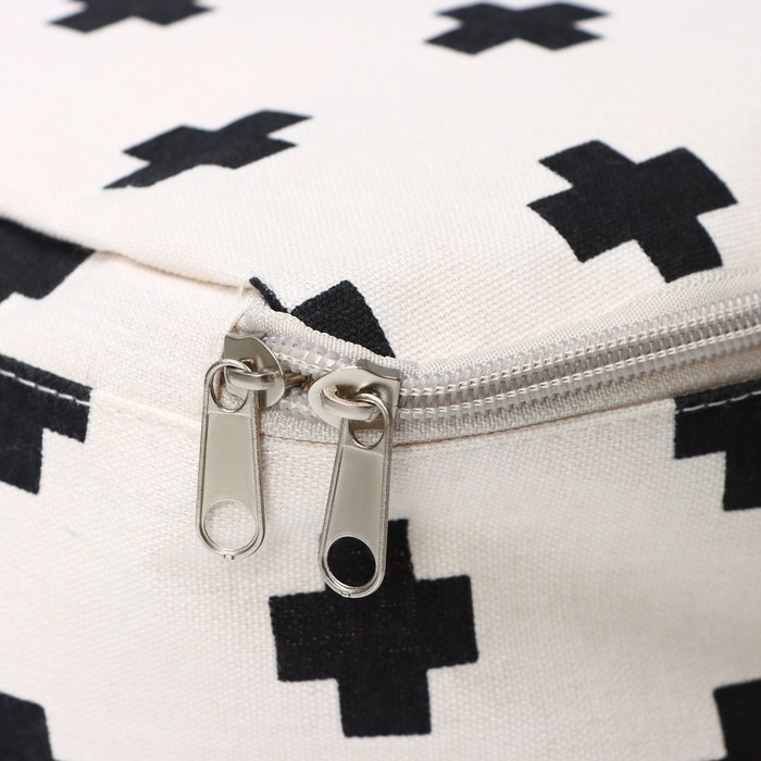 Кофр для хранения вещей «Ажур», 55×42×25 см, цвет чёрно-молочный Кофр для хранения вещей «Ажур», 55×42×25 см, цвет чёрно-молочный