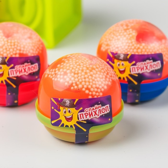 Слайм, Оранжевый, капсула с шариками 40 г Слайм, Оранжевый, капсула с шариками 40 г