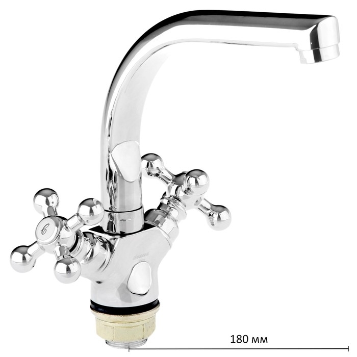 Смеситель для кухни Accoona A4471, двухрычажный, с гайкой, хром Смеситель для кухни Accoona A4471, двухрычажный, с гайкой, хром