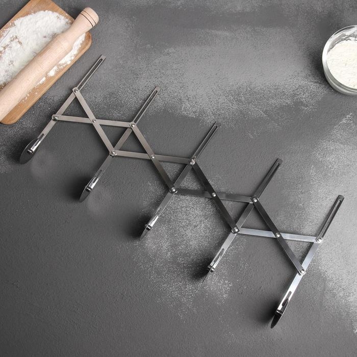 Тесторезка растяжимая Доляна, 5 дисков, 24,5×5 см Тесторезка растяжимая Доляна, 5 дисков, 24,5×5 см