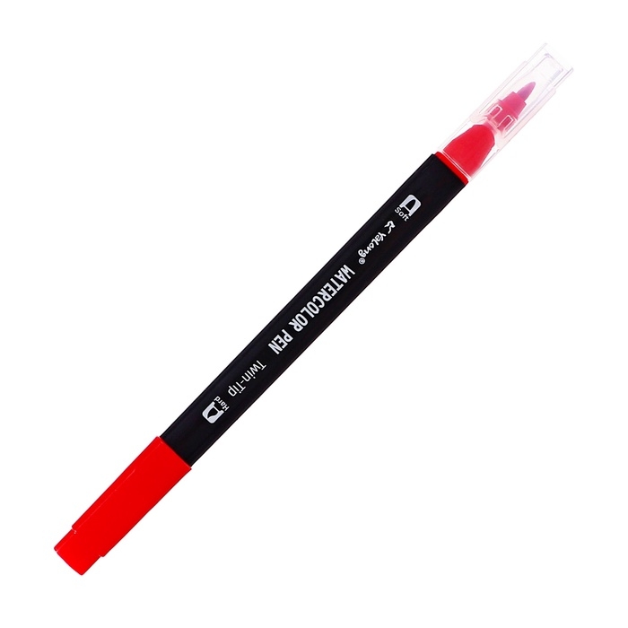 Набор маркеров 12 цветов, двусторонние, черный корпус в пластиковом пенале Набор маркеров 12 цветов, двусторонние, черный корпус в пластиковом пенале