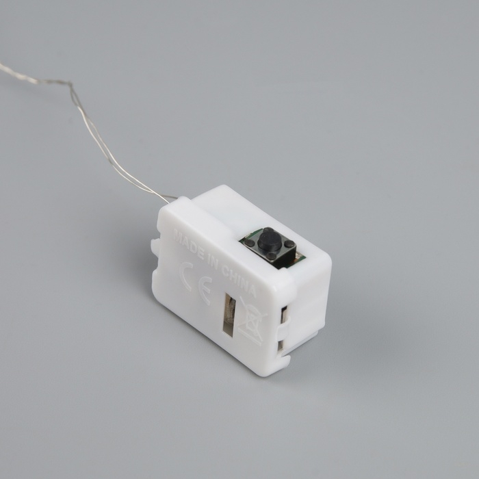 Набор гирлянд «Нить» 1 м роса, IP20, серебристая нить, 10 LED, свечение тёплое белое, 3 режима, батарейки AG13х3 (в комплекте), 5 шт.